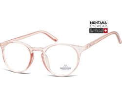 Montana Leesbril Hmr55B Roze/transparant Sterkte +1.00