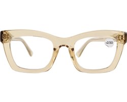 Montour Leesbril - FIENE - plus 2.50 - Vierkant Model - Beige - Dames - Heren - Unisex