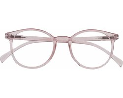 Noci Eyewear KCQ026 leesbril Sally - sterkte +2.50 Transparant roze - inclusief opbergpouch