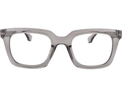 Noci Eyewear KCU027 leesbril Livia sterkte +2.50 Transparant grijs - inclusief opbergpouch - Groot montuur