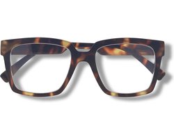 Noci Eyewear PCL031 Remo leesbril - sterkte +1.50 Tortoise - Groot montuur- inclusief opbergpouch