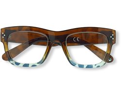 Noci Eyewear QCE301 Rumble Leesbril +4.50 - Glanzend demi met blauw