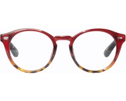 Noci Eyewear QCR340 Jamie Leesbril +1.50 - Helder rood, Tortoise