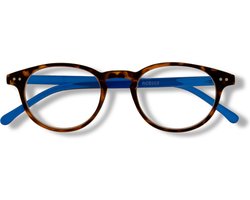 Noci Eyewear RCE003 Boston Leesbril +4.00 - Demi montuur, blauwe poten