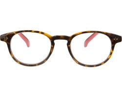 Noci Eyewear RCR003 Boston leesbril +3.00 - Demi montuur, rode poten