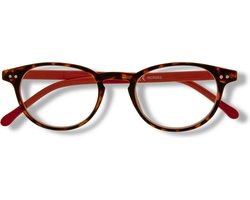Noci Eyewear RCR003 Boston leesbril +5.00 - Demi montuur, rode poten