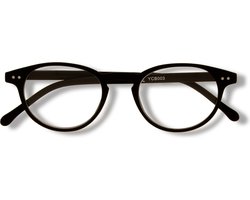 Noci Eyewear YCB003 Boston Leesbril +2.50 - Mat zwart - verend scharnier