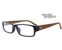 Nordic projekt NPAE Köping leesbril +1.00 - Blauw en houtprint