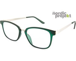 Nordic Projekt NPBB Leesbril Alingsas +3.50 Groen met zilverkleurig metaal