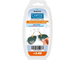 StickTite herplakbare bifocale lenzen + montage kit sterkte +2.00 Transparant