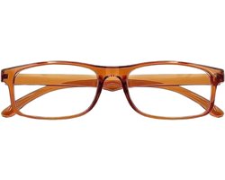 XYZ Eyewear Leesbril Bruin +2.50 - Dames - Heren - Leesbrillen - Trendy - Lees bril - Leesbril met sterkte - Voordeel - Klein Montuur - Met sterkte +2.50