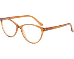 XYZ Eyewear Leesbril Bruin +3.00 - Dames - Heren - Leesbrillen - Trendy - Lees bril - Leesbril met sterkte - Voordeel - Cateye - Met sterkte +3.00