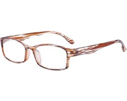 XYZ Eyewear Leesbril Bruin +3.00 - Dames - Heren - Leesbrillen - Trendy - Lees bril - Leesbril met sterkte - Voordeel - Dierenprint - Met sterkte +3.00