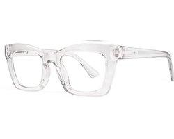 XYZ Eyewear Leesbril Doorzichtig +2.00 - Dames - Heren - Leesbrillen - Trendy - Lees bril - Leesbril met sterkte - Voordeel - Groot Montuur - Met sterkte +2.00