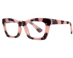 XYZ Eyewear Leesbril Gevlekt +1.00 - Dames - Heren - Leesbrillen - Trendy - Lees bril - Leesbril met sterkte - Voordeel - Groot Montuur - Met sterkte +1.00
