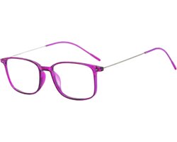 XYZ Eyewear Leesbril Paars +1.00 - Dames - Heren - Leesbrillen - Trendy - Lees bril - Leesbril met sterkte - Voordeel - Met sterkte +1.00