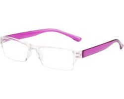 XYZ Eyewear Leesbril Paars +2.00 - Dames - Heren - Leesbrillen - Trendy - Lees bril - Leesbril met sterkte - Voordeel - Randloos - Met sterkte +2.00