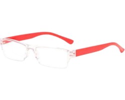 XYZ Eyewear Leesbril Rood +1.50 - Dames - Heren - Leesbrillen - Trendy - Lees bril - Leesbril met sterkte - Voordeel - Randloos - Met sterkte +1.50