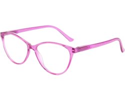 XYZ Eyewear Leesbril Roze +1.00 - Dames - Heren - Leesbrillen - Trendy - Lees bril - Leesbril met sterkte - Voordeel - Cateye - Met sterkte +1.00
