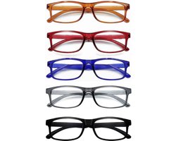 XYZ Eyewear Set van 5 Leesbrillen +3.50 - Dames - Heren - Leesbrillen - Trendy - Lees bril - Leesbril met sterkte - Voordeel - Met sterkte +3.50