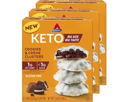 Atkins | Keto | Cookies & Crème Clusters | 3 stuks | 3 x 208 gram