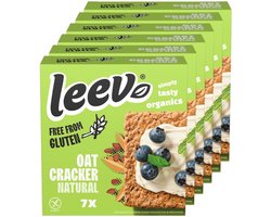 Leev® Bio | Glutenvrije Havercrackers | Naturel | 6 stuks | 6 x 100 gram | Eiwitrijke voeding | Koolhydraatarme Crackers