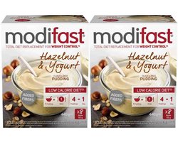 Modifast Intensive Pudding Yoghurt Hazelnoot - 2 x 8 x 55 gr - Voordeelverpakking