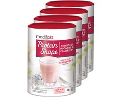 Modifast | Protein Shape Milkshake | Aardbei | 4 stuks | 4 x 420 gram