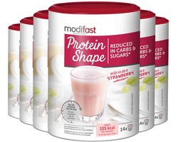 Modifast Protein Shape Milkshake Aardbei - 6 x 420 gr - Voordeelverpakking