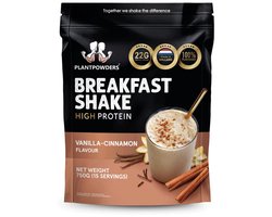 Plantpowders - Breakfast Shake - Ideale Start Van Je Dag - Met Havermout - 22g Eiwit - Vanille & Kaneel - 750g (15 servings)