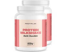 Protiplan - Protein Milkshake Dark Chocolate - 2 stuks - 2 x 450 g - Eiwitdieet - Proteïneshake