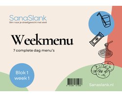 Sanaslank Weekpakket Blok 1 – 7-Dagen Dieetbox – Maaltijdvervangers & Snacks – Eiwitrijk & Low Carb