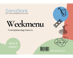 Sanaslank Weekpakket Blok 3 – 7-Dagen Dieetbox – Maaltijdvervangers & Snacks – Eiwitrijk & Low Carb