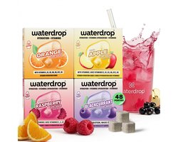 waterdrop® Microdrink Bestseller set – 48 Bruistabletten voor water in 4 Smaken - Appel, Sinaasappel, Framboos & Cassis – Suikervrij, Met Vitamine B6, B12 & C, Vegan & Glutenvrij – Minder Plastic, Meer Smaa