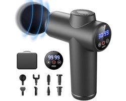 Draadloos Massagepistool - met 8 Verwisselbare Koppen, 99 Snelheidsstanden, LCD-scherm, USB-oplader en Opbergtas - Professionele Spiermassager voor Pijnverlichting en Spierherstel
