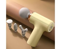 Mini Massage Gun - Draagbare Spiermassager met 6 Snelheden, 4 Verwisselbare Massagekoppen, 2400mAh Batterij, USB-C Opladen, Stille Werking voor Lichaam, Nek, Rug, Schouders, Armen en Benen