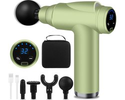Mini Spiermassagepistool - met 32 Snelheden, 4 Massagekoppen, LCD-scherm en Draagbare Opslagdoos - Professioneel Massageapparaat voor Spierherstel en Pijnverlichting