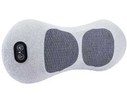 3-in-1 Elektrisch Rugmassagekussen - Oplaadbaar - Lendensteun - Met Verwarmde Vibratie - Rugmassager - Lichtgrijs