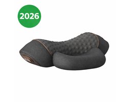 3-in-1 Nekmassage Apparaat met Warmtefunctie – Elektrische Nekkussen Massager voor Nek & Rug – Massage Kussen – Ergonomisch Ontwerp – Donkergrijs