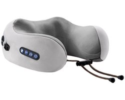 4-in-1 oplaadbare nekmassager, U-vormig kussen, multifunctionele draagbare schouder- en nekmassager, ontspanningsmassager voor buiten, thuis en in de auto - grijs