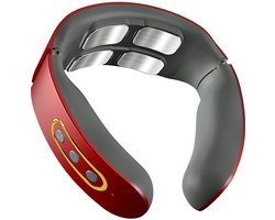 4D nek- en schoudermassager - Met verwarmingsfunctie - Diep kneden - Pijnverlichting - Comfortabel voor thuis en op kantoor - Rood