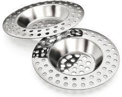 Afvoerzeef set van 2 - Roestvrij staal, douchehaarvanger en gootsteenzeefje voor keuken en badkamer