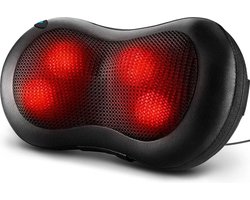 Auronic Shiatsu Massage kussen - Elektrisch Nek en Rug Massage Apparaat - Warmte Functie - 1.8m kabel - Nekmassage – Zwart
