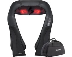 Auronic Shiatsu Massagekussen - Elektrisch Nekmassage Apparaat - Infrarood - Inclusief Draagtas - Nek en Schouder - Massage Apparaten - Zwart
