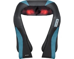 Auronic Shiatsu Massagekussen - Elektrisch Nekmassage Apparaat - Infrarood - Nek en Schouder Massage Apparaat - Massage Apparaten - Zwart/Blauw