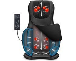 BIRONY® Massagemat Met Warmtefuncie - Massagekussen - Massagestoel - Massage Kussen Nek En Rug - Massagekussen Shiatsu - Massage Matras - Massage Stoel - Cadeau