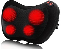 BOTC Shiatsu Massagekussen - Met Stroomkabel - Warmtefunctie met Infrarood - Elektrisch Apparaat - Nek en Schouder
