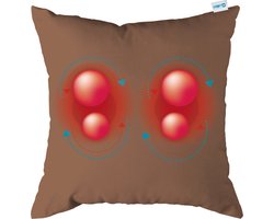 Comfy massagekussen | donkerbruin | massage apparaat met infrarood warmtefunctie | adapter voor auto