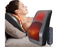 DiverseGoods Massageapparaat, nekmassageapparaat met warmte, shiatsu massageapparaat, rugmassageapparaat met 3D-massagekoppen, spierpijnverlichting voor nek, rug, schouder, cadeau