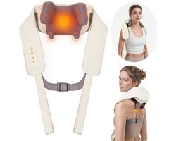 Draadloze Nekmassager met Warmte - 6D Schouder en Rugmassageapparaat voor Pijnverlichting